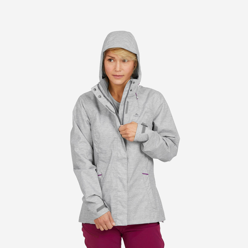 Quechua Women's MH100 Waterproof Hiking Rain Jacket