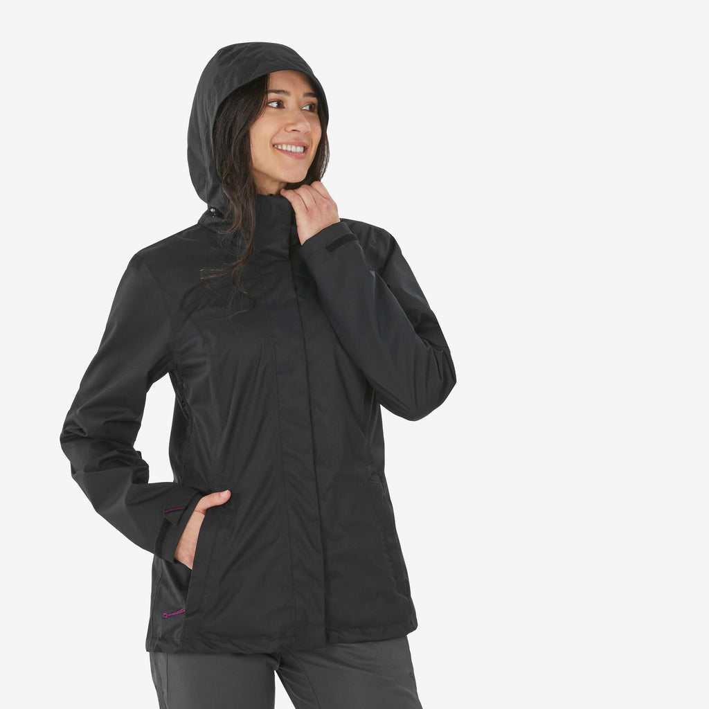 Quechua Women's MH100 Waterproof Hiking Rain Jacket
