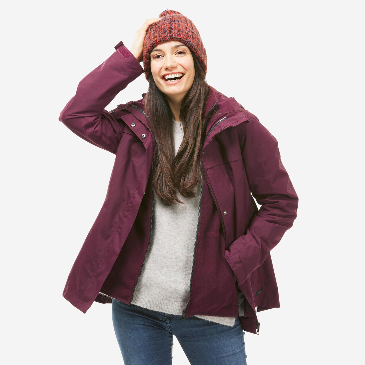 Quechua Women's NH100 3-in-1 Waterproof Jacket