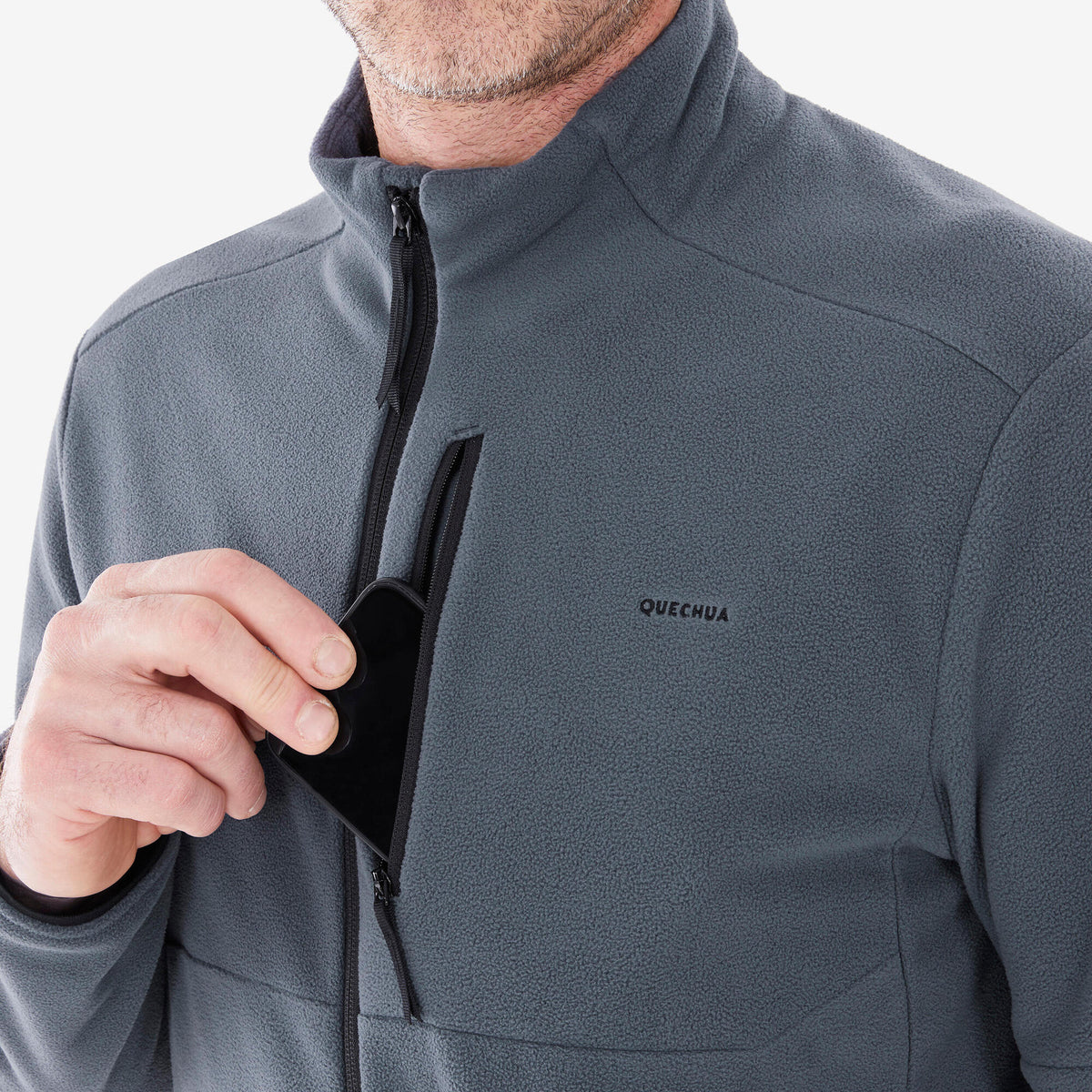 Quechua Men's MH500 Full Zip Fleece Hiking Jacket