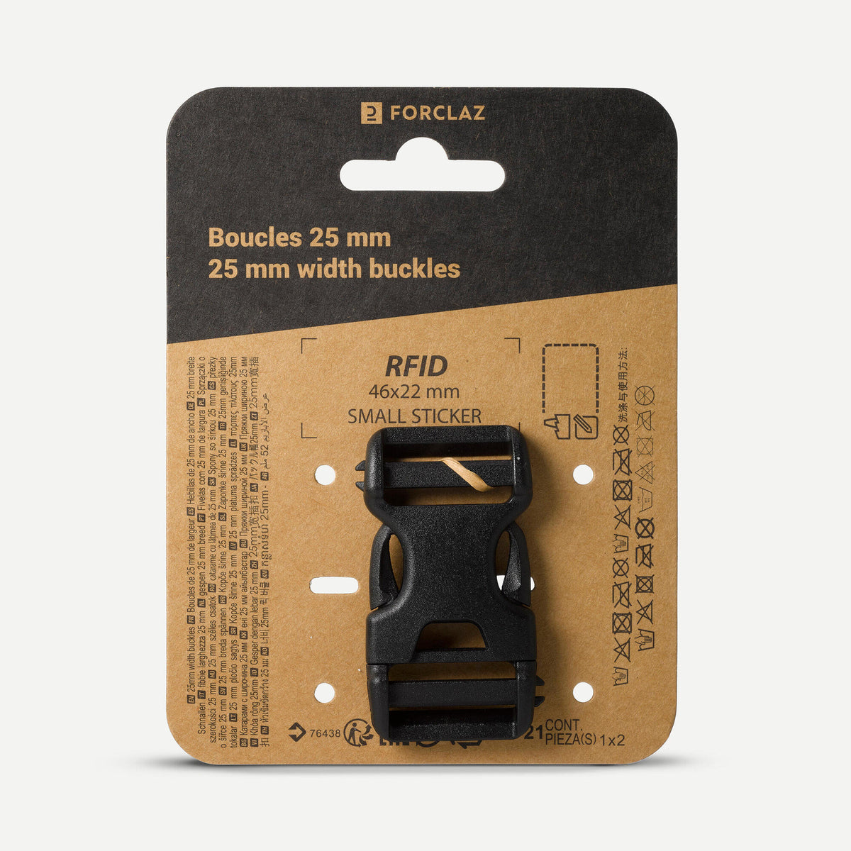 Decathlon Backpack replacement buckle for 25 mm straps - double pin lock