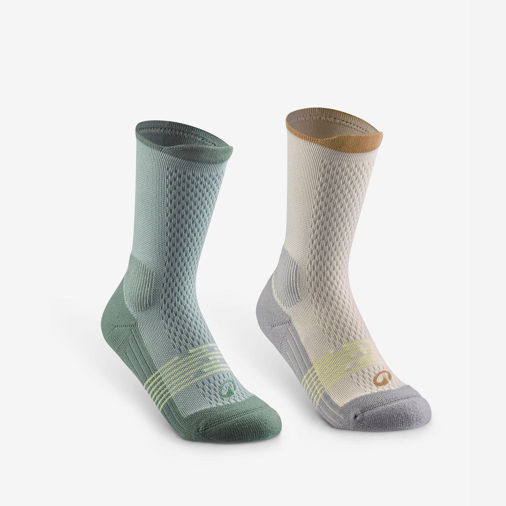 Quechua Kids’ Hike 500 Crew Hiking Socks 2-Pack