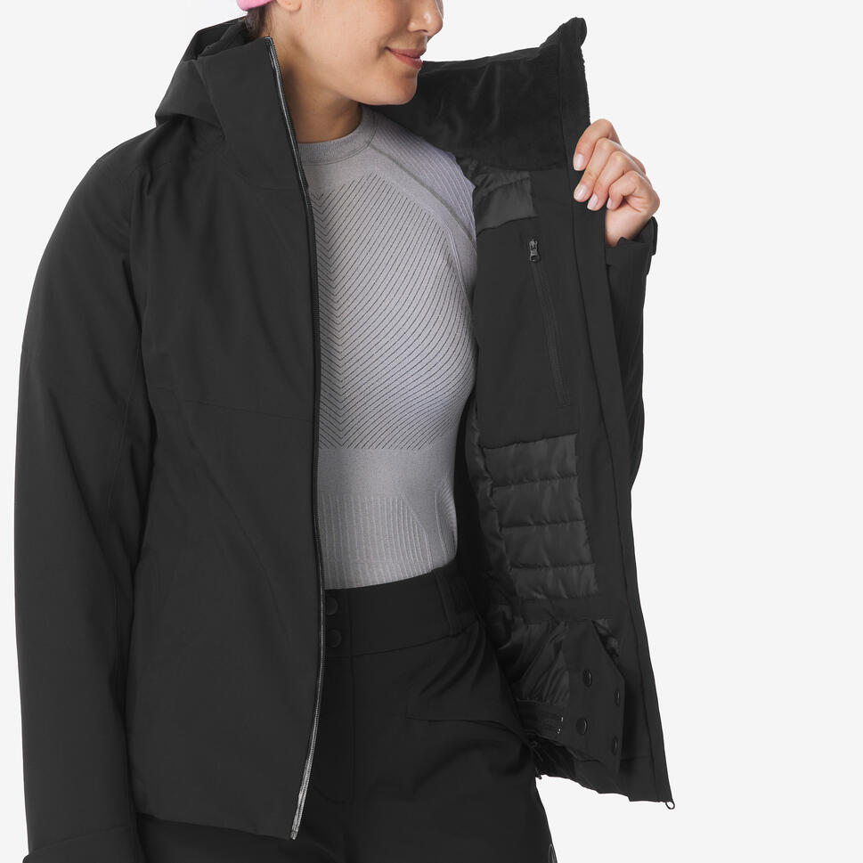 Women's waterproof ski and snowboard jacket 500 - Black
