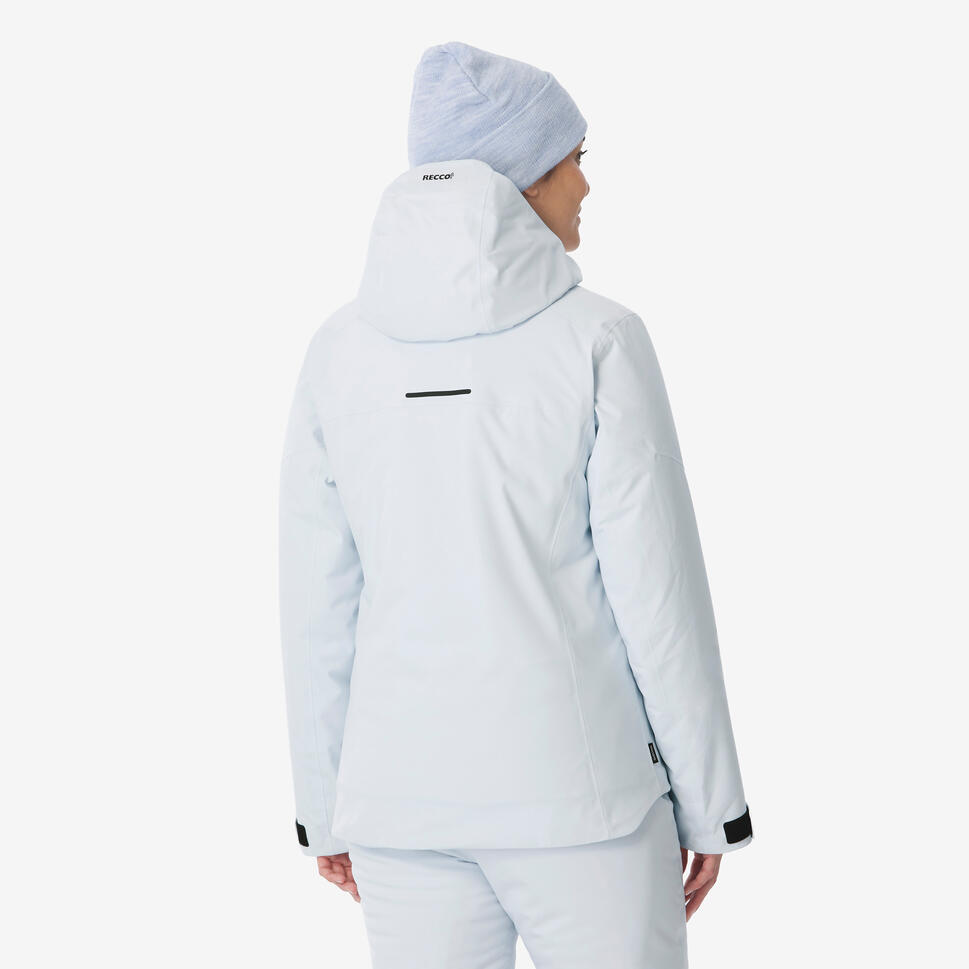 Women's waterproof ski and snowboard jacket 500 - Ice blue