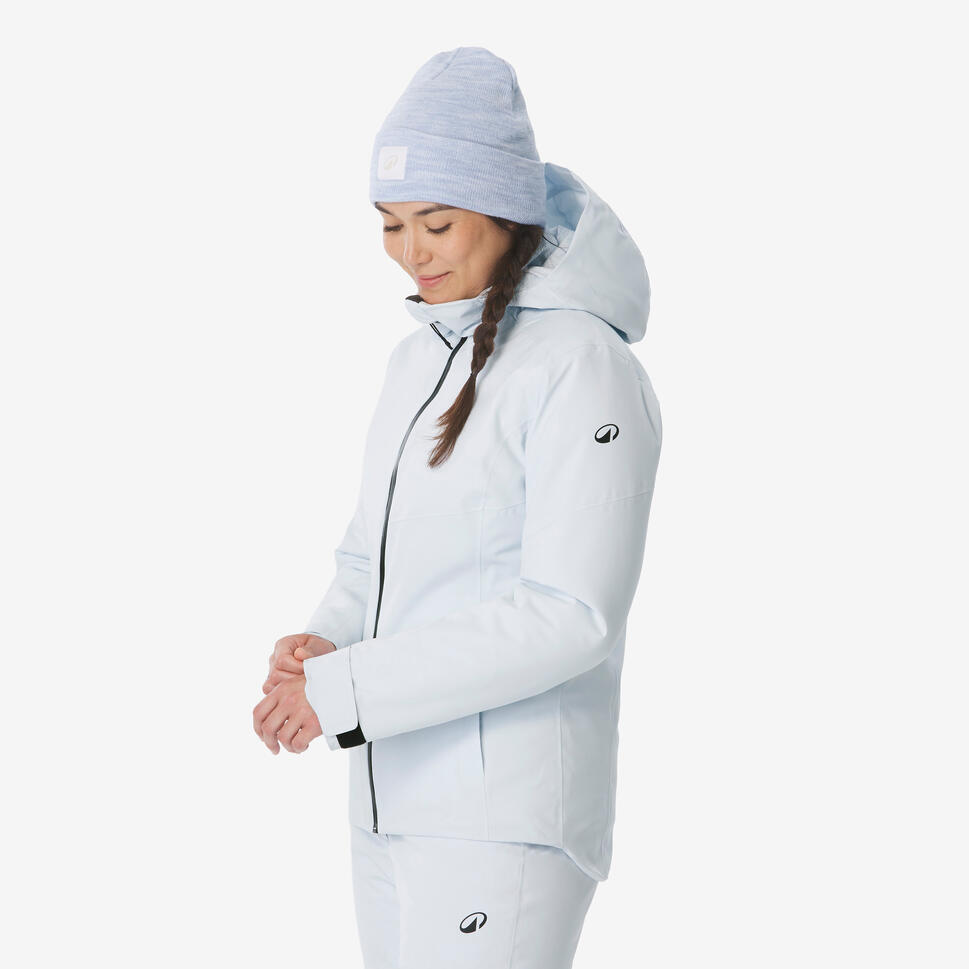 Women's waterproof ski and snowboard jacket 500 - Ice blue