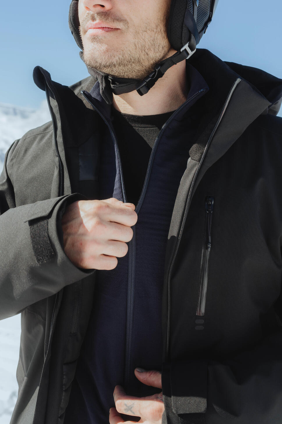 Men's waterproof ski and snowboard jacket 500 - Black