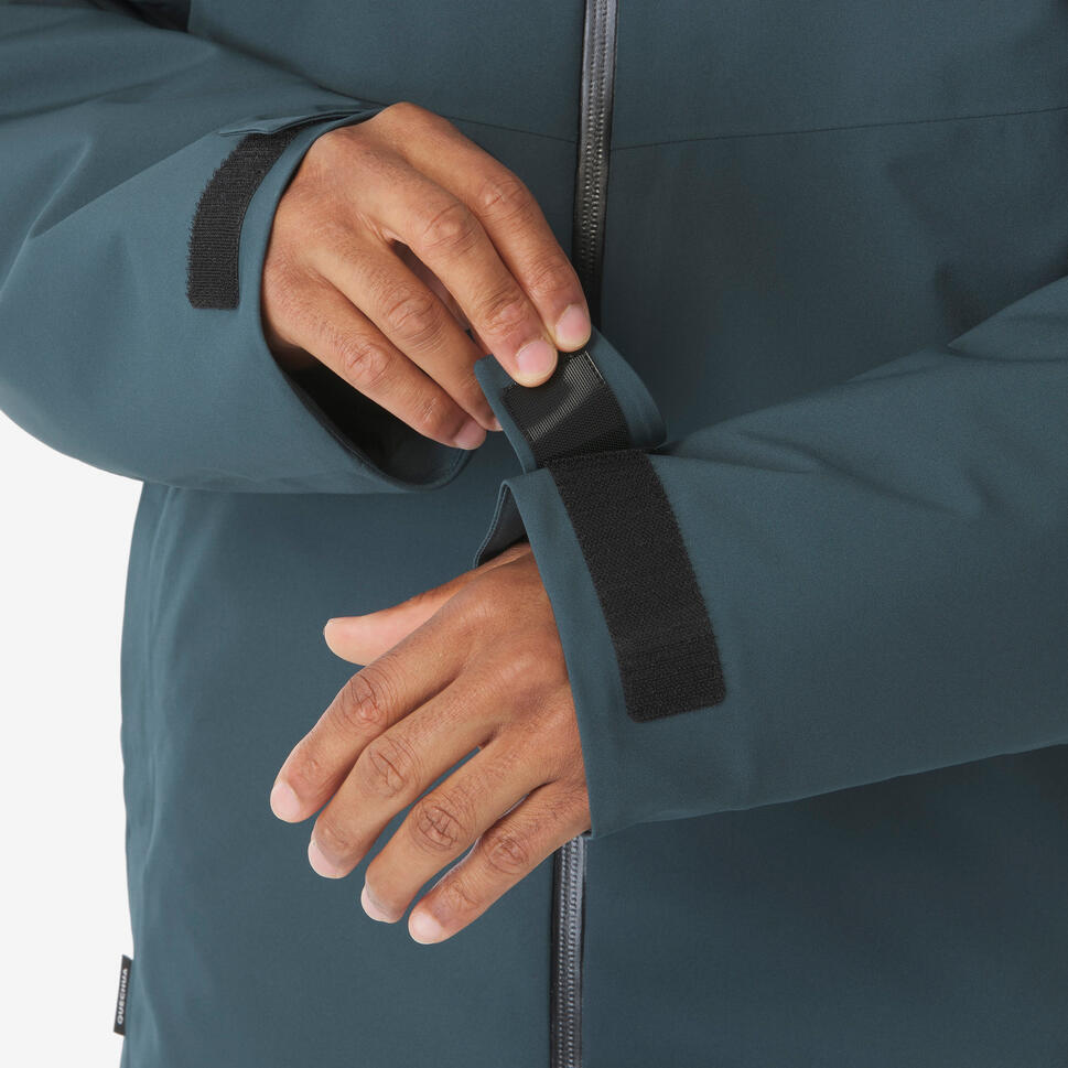 Men’s waterproof ski and snowboard jacket, 500 Dark Green