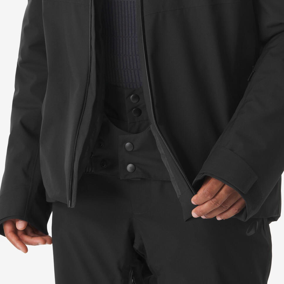 Men's waterproof ski and snowboard jacket 500 - Black