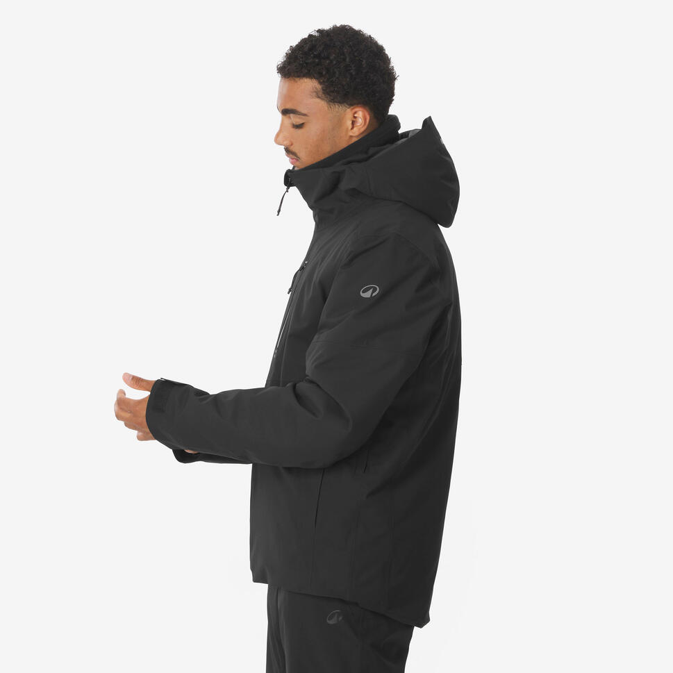 Men's waterproof ski and snowboard jacket 500 - Black