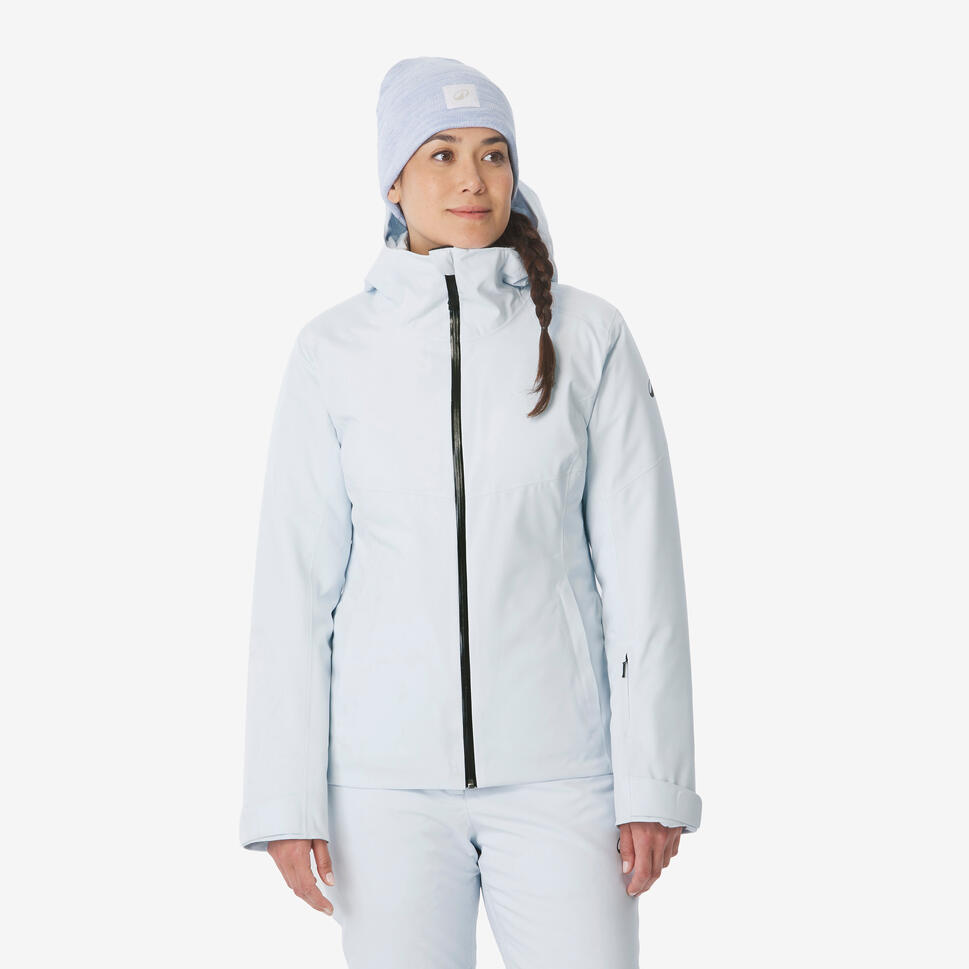 Women's waterproof ski and snowboard jacket 500 - Ice blue