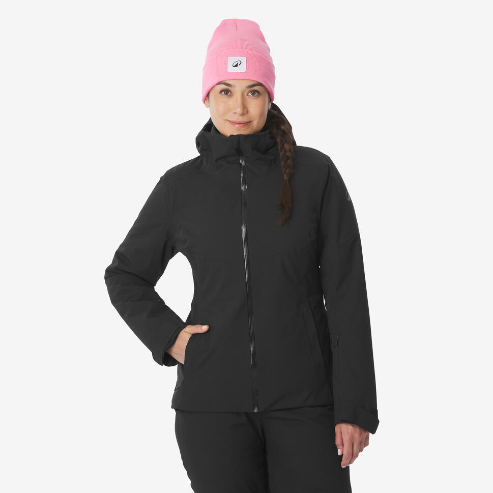 Women's waterproof ski and snowboard jacket 500 - Black